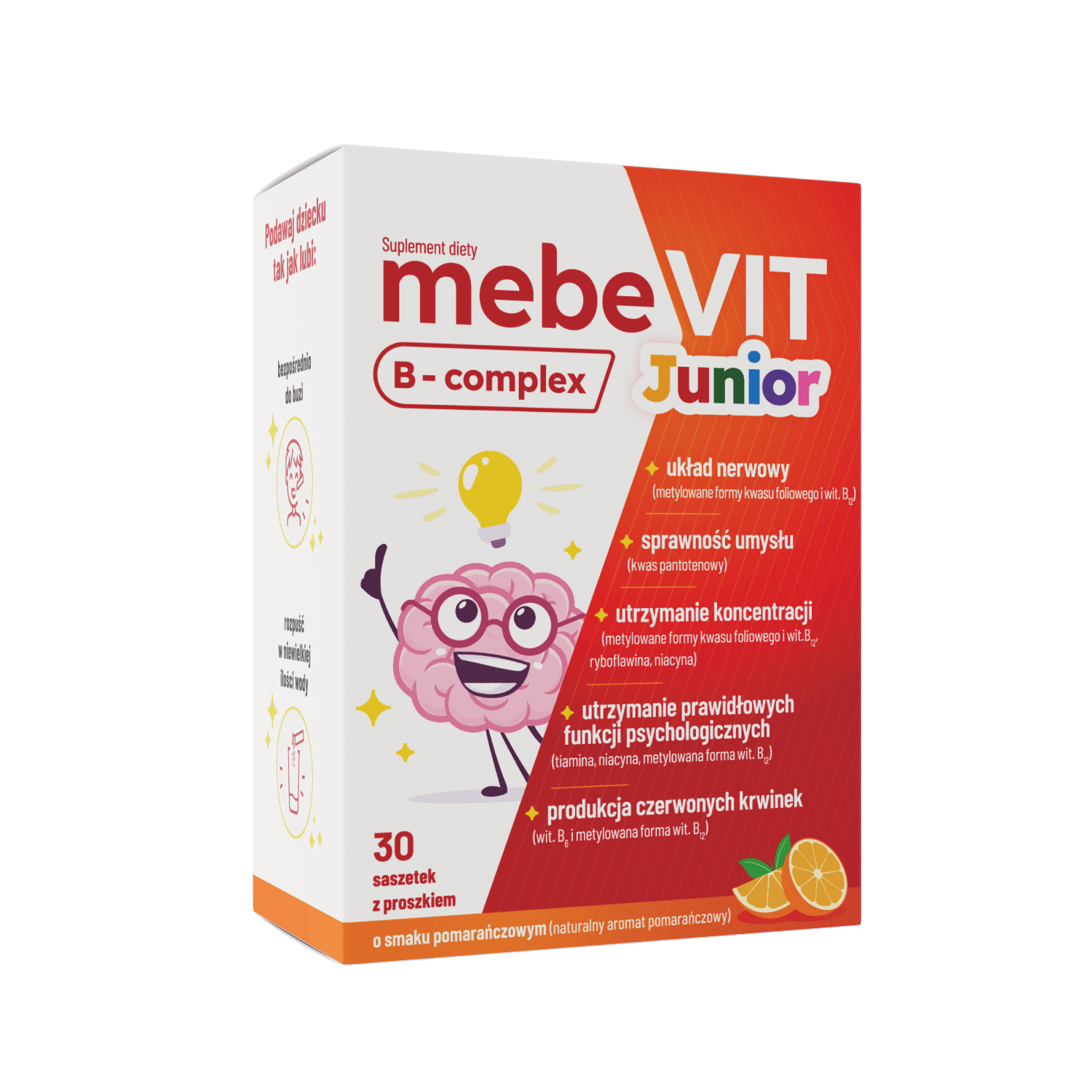 Mebevit B-Complex Junior proszek do rozpuszczenia 30 saszetek